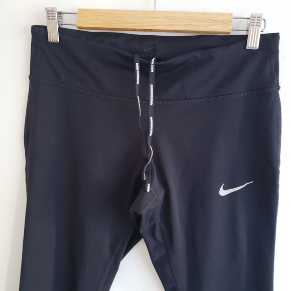 Nike Power Epic Run Compression Black Cropped Leggings Medium - Picture 3 of 12